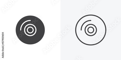 DVD icon. collection of editable stroke line and solid flat styles.