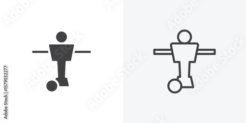 Foosball icon. collection of editable stroke line and solid flat styles.