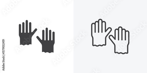 Gloves icon. collection of editable stroke line and solid flat styles.