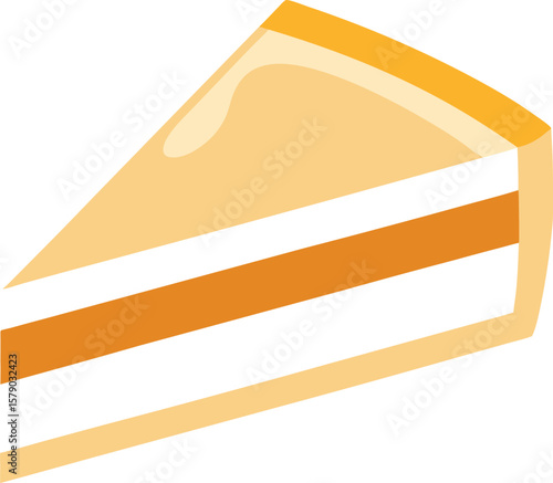 Herbal Tea Steam Aromatics Delicious Layered Cake Slice, Sweet Dessert Treat, Perfect for Parties and Celebrations, Creamy and Tasty