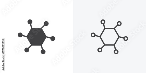 Hub icon. collection of editable stroke line and solid flat styles.