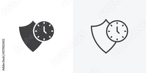 Long term icon. collection of editable stroke line and solid flat styles.