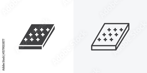 Mattress icon. collection of editable stroke line and solid flat styles.