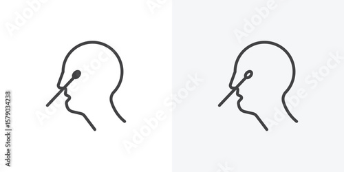 Nasal swab icon. collection of editable stroke line and solid flat styles.