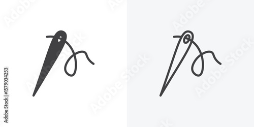 Needle icon. collection of editable stroke line and solid flat styles.