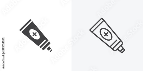 Ointment icon. collection of editable stroke line and solid flat styles.