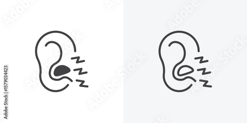Otitis icon. collection of editable stroke line and solid flat styles.