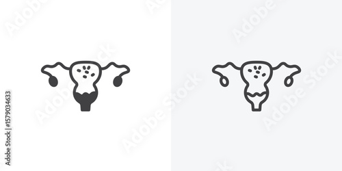 Pelvic inflammatory disease icon. collection of editable stroke line and solid flat styles.