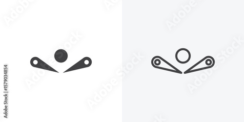 Pinball icon. collection of editable stroke line and solid flat styles.