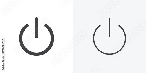 Power icon. collection of editable stroke line and solid flat styles.