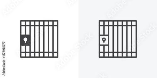 Prison icon. collection of editable stroke line and solid flat styles.