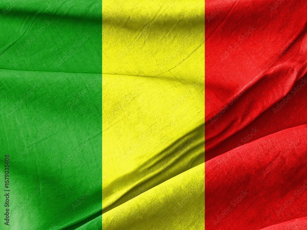 Obraz premium Elegant Flag of Mali Against Vibrant African Sky