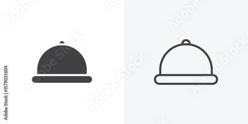 Restaurant Tray icon. collection of editable stroke line and solid flat styles.