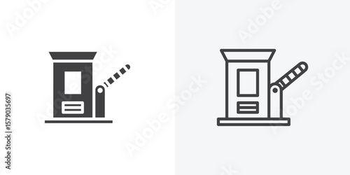 Road toll icon. collection of editable stroke line and solid flat styles.