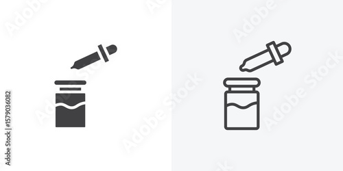 Serum icon. collection of editable stroke line and solid flat styles.