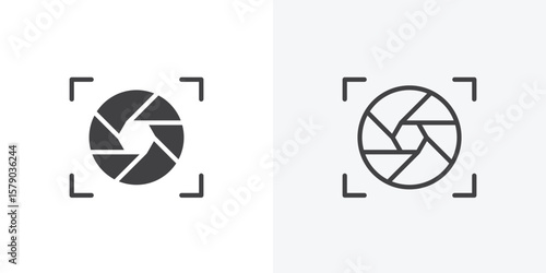 Shutter icon. collection of editable stroke line and solid flat styles.