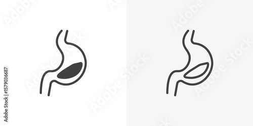 Stomach with Liquids icon. collection of editable stroke line and solid flat styles.