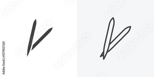 Toothpick icon. collection of editable stroke line and solid flat styles.