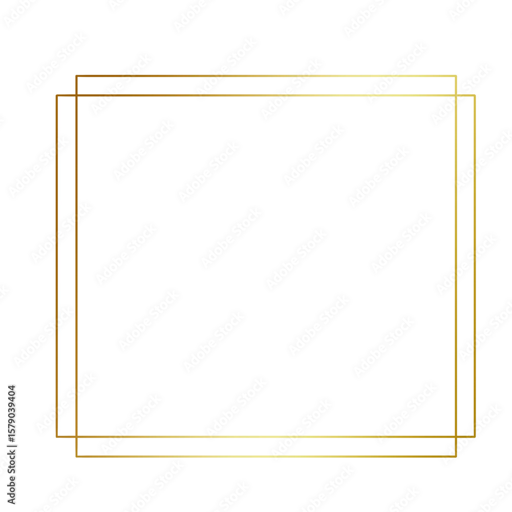 Obraz premium Gold gradient thin line square frame element..