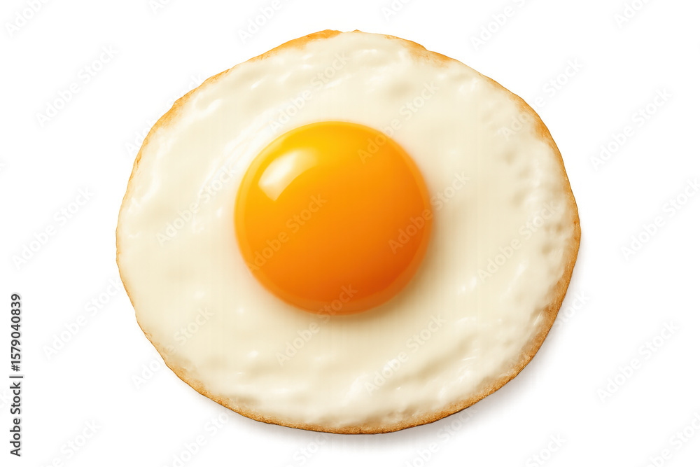 Perfect fried egg with runny yolk, isolated on transparent background, ideal for food and breakfast visuals Perfect fried egg with runny yolk, isolated on transparent background, ideal for food and breakfast visuals