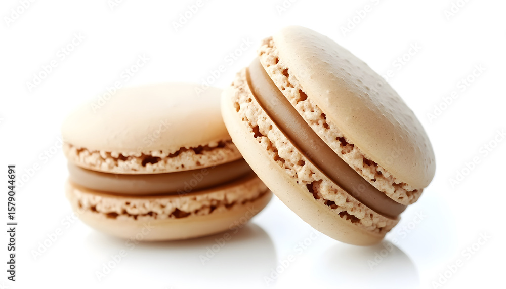 Almond macaron isolated on white background Almond macaron isolated on white background