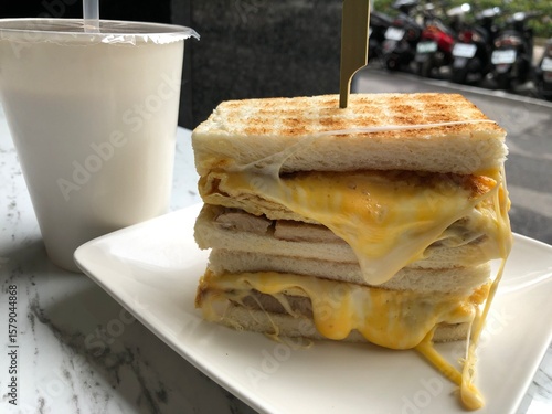 sandwich with melted cheese