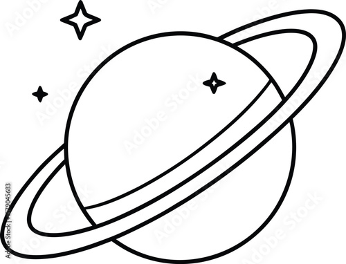 cosmos icon vector line art on transparent background