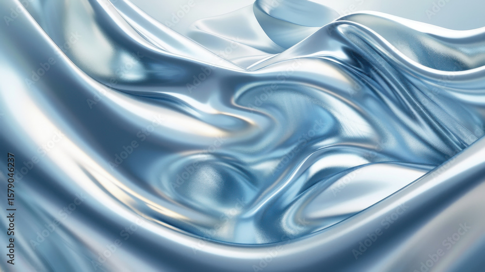 Obraz premium Abstract fluid texture in cool blue tones.