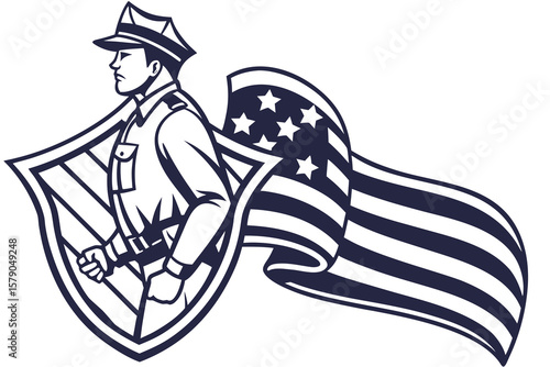 Police logo badge design used by law enforcement for identity and authority.