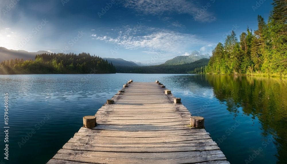 Obraz premium small wooden pier on a lake