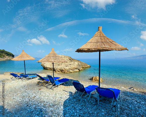 Summer morning Pulebardha beach (Albania).