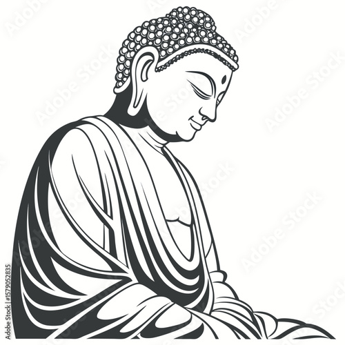 Buddha statue silhouette vector design free online download.