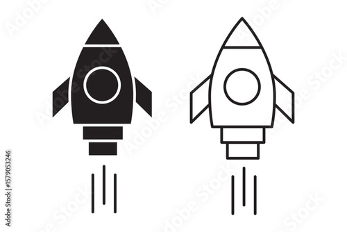 Rocket icon. Rocket launched icon vector.