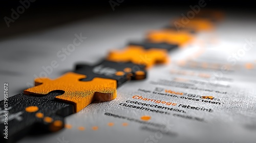 **Business Transformation Journey, Corporate Change Map, Internal Realignment Strategy, Operational Change Design, Adaptive Planning | A Sharp, Focused Image Showing A Printed Blurred Change Planning 