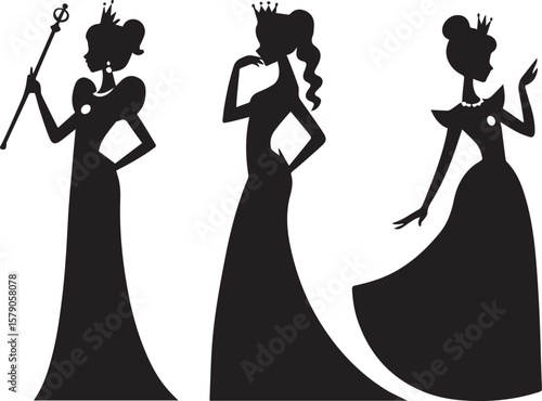 princess silhouette vector design,