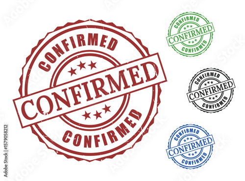 Confirmed Seal Vector Set, Grunge Rubber Official Confirmation Labels  