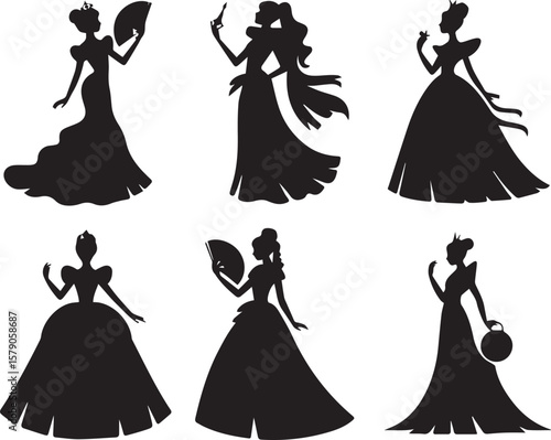princess silhouette vector design,