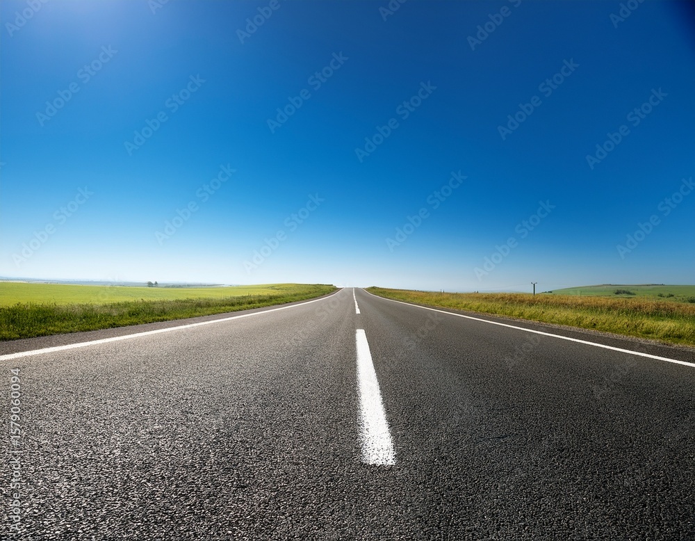 a road with a clear blue sky above it a road with a clear blue sky above it