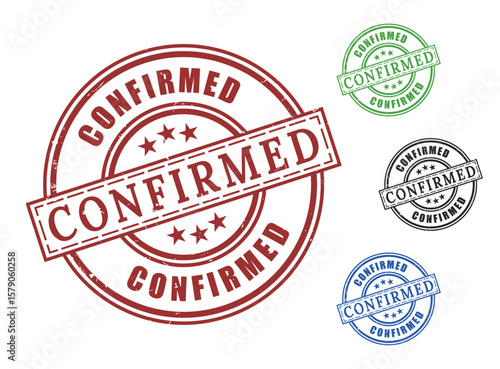 Approval Confirmed Stamp Collection, Official Grunge Label Vectors 