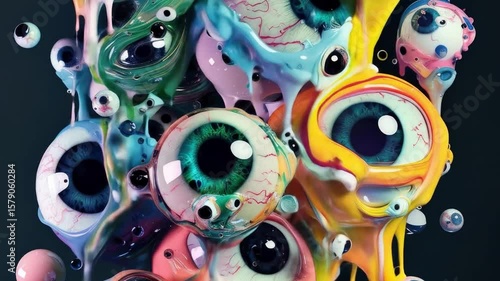 Melting Eyeballs Abstract Art