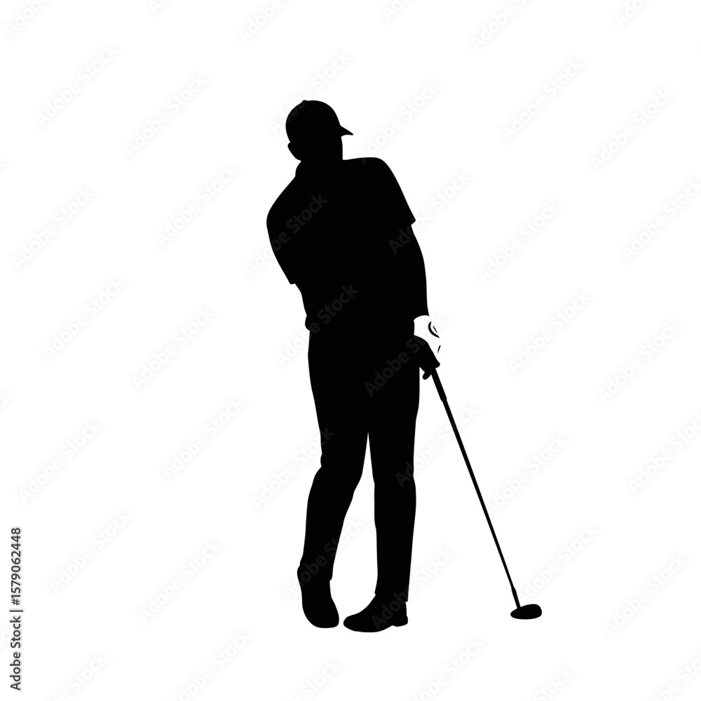 Golf Silhouette: A stylized silhouette of a golfer in mid-swing, embodying the elegance, precision, and dedication of the sport. Focus on the action, energy, and commitment in this iconic shot. Golf Silhouette: A stylized silhouette of a golfer in mid-swing, embodying the elegance, precision, and dedication of the sport. Focus on the action, energy, and commitment in this iconic shot.
