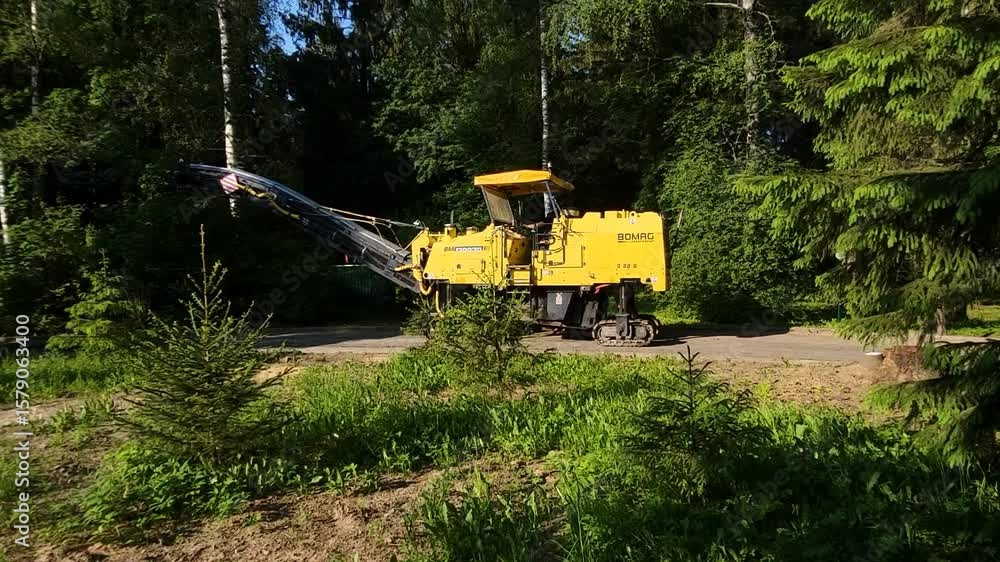 custom made wallpaper toronto digitalIndustrial machine for removing old asphalt from the road surface.