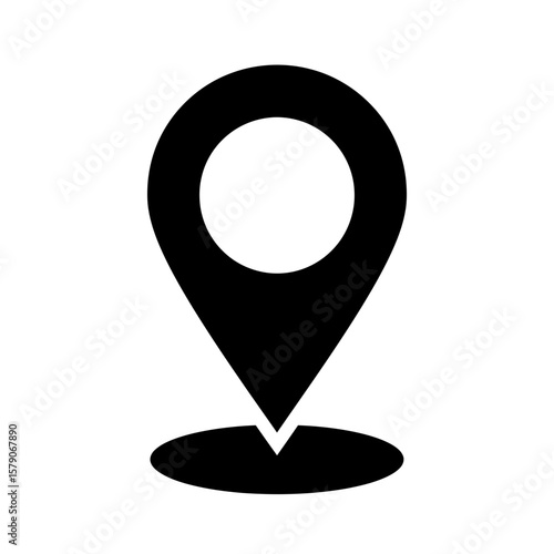 Precise Location Point Icon: A sleek, minimalist location marker pinpoints a specific spot, conveying a sense of direction and guidance in a clean, modern graphic design.