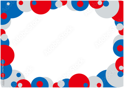 カラフルな円のフレーム・半円でできた額縁