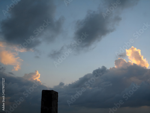 Sunset sky landscape with clouds