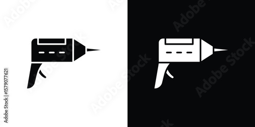 Tableau sur toile Sealants gun icon. Vector illustration. Silhouette in black color