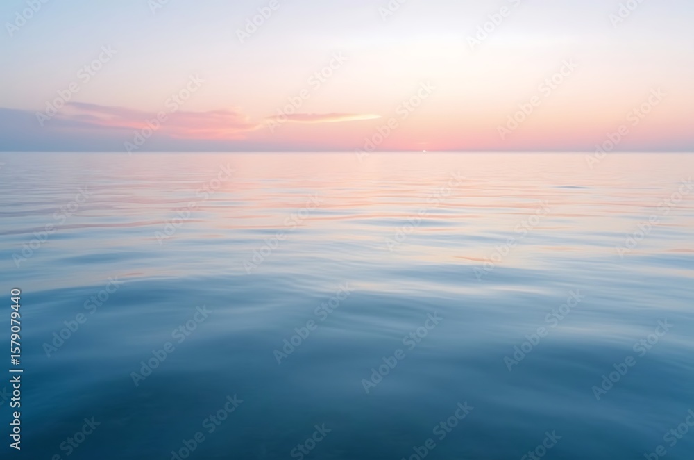 Fototapeta premium Peaceful Ocean Sunset Seascape Pastel Colors Calm Water ai generated