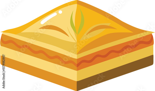 Seafood Platter Design Graphics Delicious Layers of Baklava, Sweet Pastry Dessert, Honey Drizzled Treat, Middle Eastern Cuisine