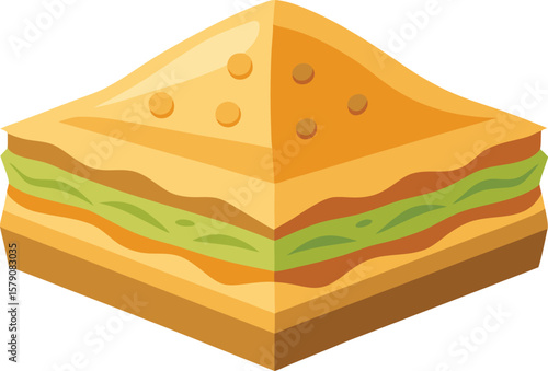 Seafood Platter Design Graphics Delicious and Simple Triangle Sandwich Illustration, Perfect for Menu Design and Food Blogs