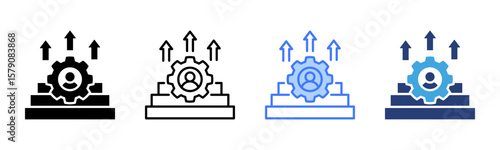 Skill Development icon sheet multiple style collection